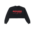 Buckaroo Washed Raw Edge Cropped Sweatshirt