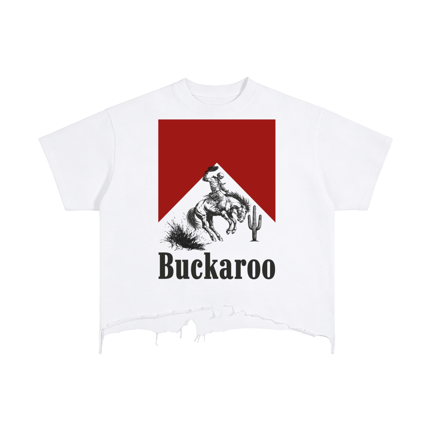 Buckaroo Boxy Distressed Hem T-Shirt
