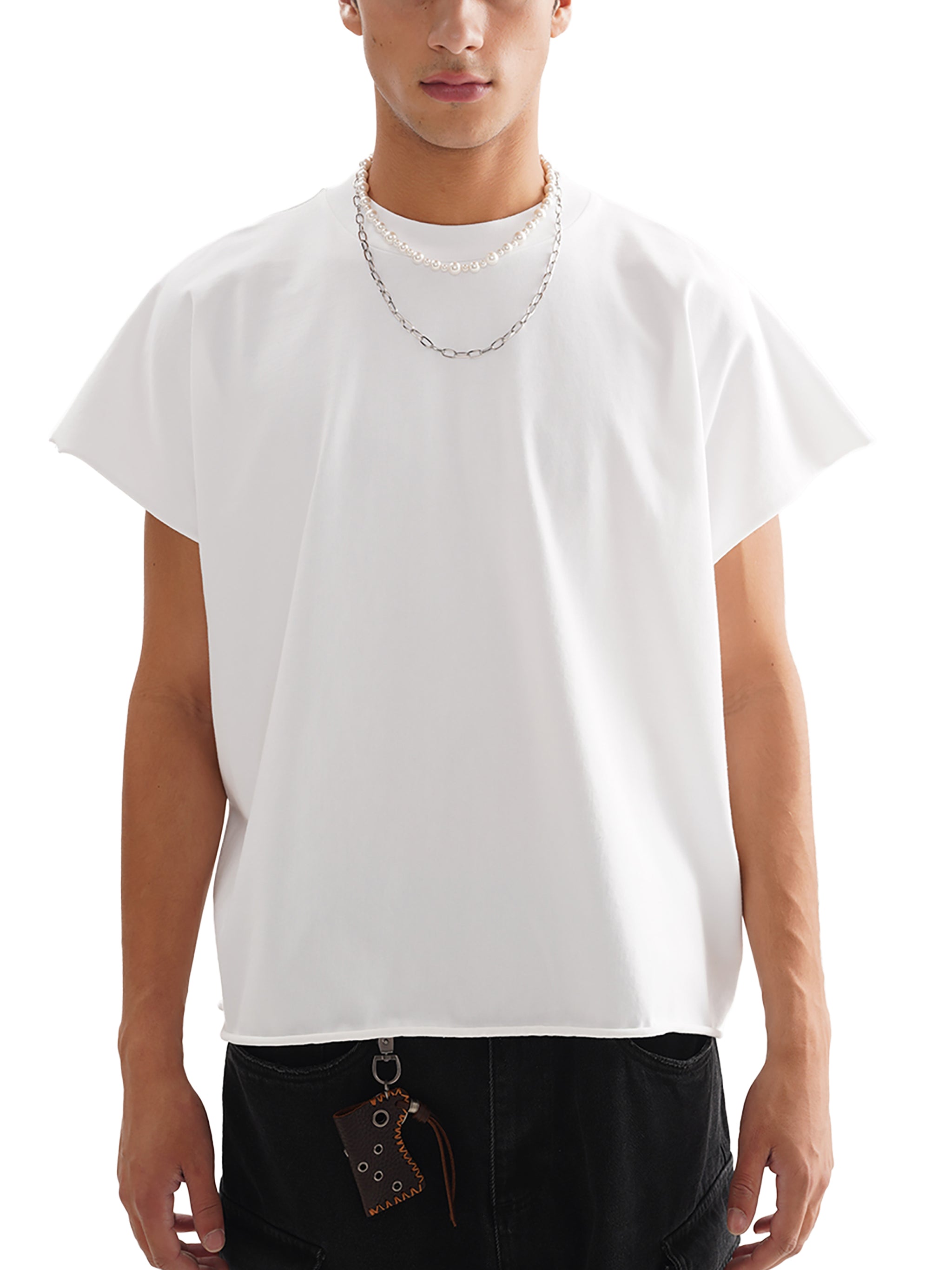 WASHED UP. - Raw Edge Boxy Non-Shrink T-Shirt